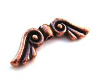 TierraCast Pewter Antique Copper Plated 21mm Angel Wing Bead x1