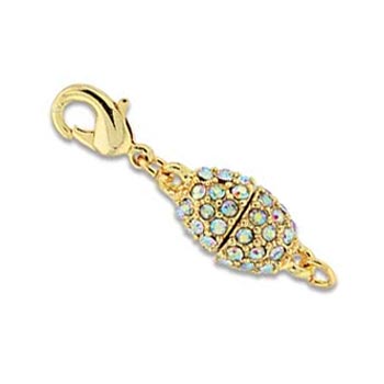 Beadelle Gold Plated Crystal AB Rhinestone Magnetic Clasp x1