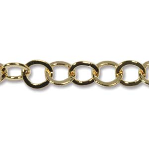 Gold Base Metal Flat Cable Chain Link 5.4x5.3mm x1ft - 30cm