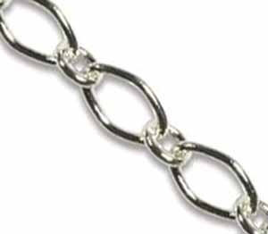 Silver Base Metal Chain Link 7.7x5mm x1ft - 30cm