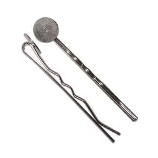 Silver Plated Hair Clip with 10mm Setting for Cabochons x1