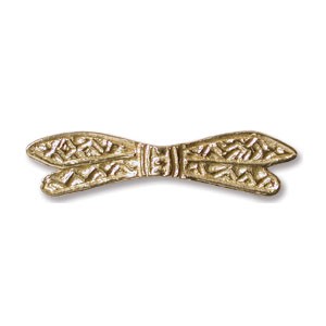 Pure Brass - Anti Tarnish Beads - 21x5mm Dragonfly Wings x1
