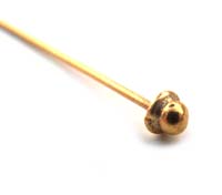 BALI Gold Vermeil Fancy BALLCAP 74mm 22g Head Pin x1