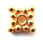 BALI Gold Vermeil Beads - 6mm Square Spacer Bead x1