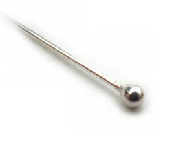 Sterling Silver 2mm Ball Headpin 21g 1.5" - 40mm x1