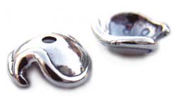 Sterling Silver 7mm Surf Wave Shiny Bead Cap x1