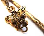 Butterfly Charm Gold Pewter Bookmark