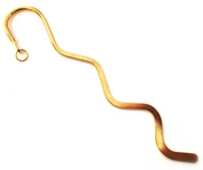Beadsmith Gold Plated Wavy Swirl mini 3.35 inch Bookmark x1