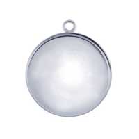 Sterling Silver 15mm Round Bezel Mount Setting with ring x1