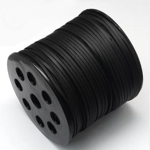 Faux Leather Leatherette Flat Cord 2.7-3mm Black per metre