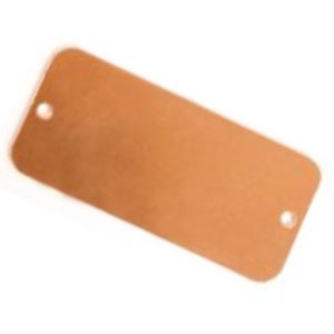 Copper Metal Stamping Blank, Bracelet/Pendant Tag w/holes 44.3x20.2mm 24ga x1