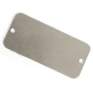 Nickel Silver Tag w/holes 44.3x20.2mm 24g Stamping Blank x1