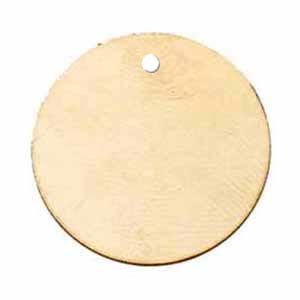 Brass Circle Drop w/hole, 35mm (1 3/8 inch) 24ga Metal Stamping Blank x1