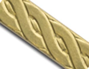 Raw Brass 5.3mm Flat Braided Patterned Wire - 18g per half ft - 15cm