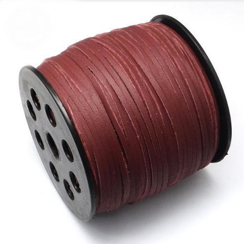 Faux Leather Leatherette Flat Cord 2.7-3mm Burgundy per metre