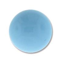 Cabochon Czech Glass 18mm Round - Turquoise Blue x1