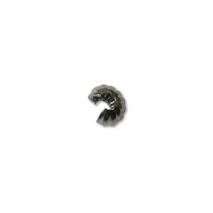 Gunmetal Black Plated Corrugated 4mm Crimp Cover Bead x72 approx