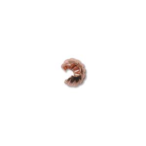 Copper Plated Corrugated 4mm Crimp Cover Bead x72 approx