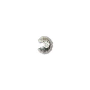 Silver Plated Corrugated 4mm Crimp Cover Bead x72 approx