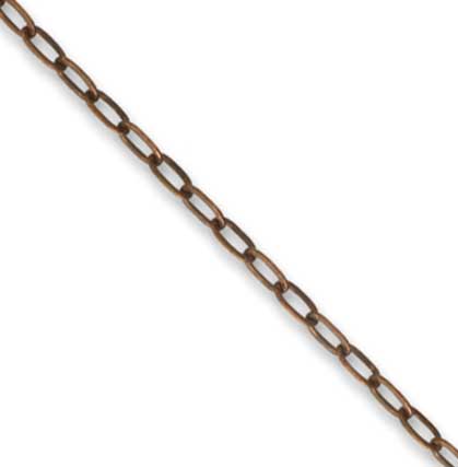 Vintaj Natural Brass 2mm Flat Link Chain (Closed Link) per half foot