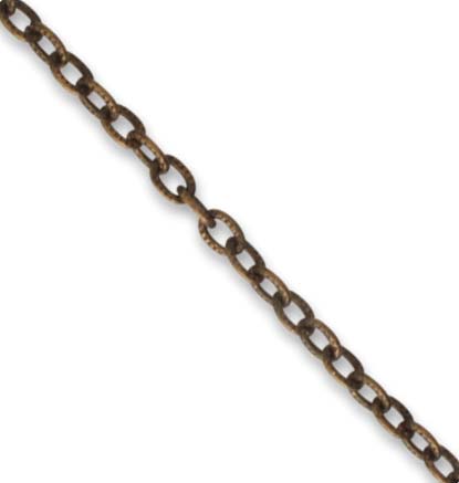 Vintaj Natural Brass 2.8mm Etched Cable Chain (open link) per half foot