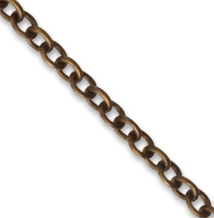 Vintaj Natural Brass 3.5mm Petite Oval Chain (open link) per half foot