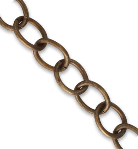 Vintaj Natural Brass 8.7mm Rounded Oval Chain (open link) per half foot