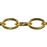 Trinity Brass Antique Gold 5.5x8mm Fine Oval Cable Chain (open link) per x1ft - 30cm