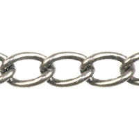 Trinity Brass Antique Silver 7x4.5mm Large Curb Chain (open link) per x1ft - 30cm