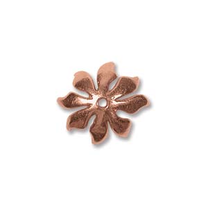 Pure Copper Flower Style 10mm Bead Caps x1