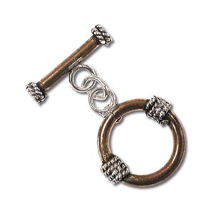 Deadstocked - Pure 100% Copper and Sterling Silver Coiled Toggle x1