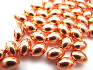 Pure 100% COPPER 5x3mm Oval Rice Beads x10