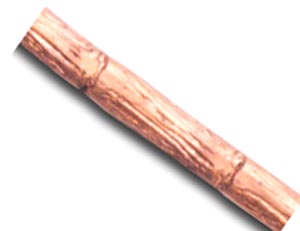 Copper 1.9mm Bamboo Patterned Wire - 14g per half ft - 15cm