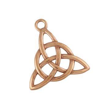 Pure 100% Copper 20.5x20mm Celtic Trinity Knot Triangle Pendant x1