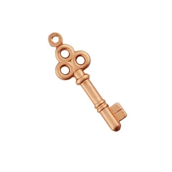 Pure 100% Copper 24x7.7mm Key Charm x1