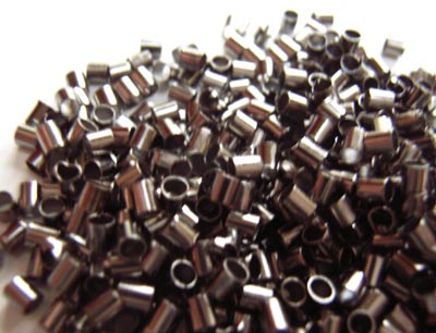 Gunmetal Black Crimp Tube Beads Size 2x2mm - 5 grams (approx 500) 