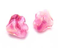 Czech Glass Baby Bell Flower Beads 6x4mm Crystal Pink x50