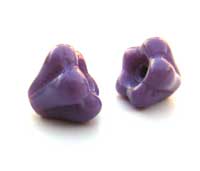 Czech Glass Baby Bell Flower Beads 6x4mm Purple Violets x50