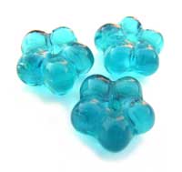 Czech Flower 7mm Spacer Beads Teal per Strand of 50 approx 