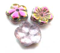 Czech Flat Flower 8x3mm Spacer Beads Crystal Vitral x10 