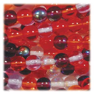 Czech Glass Beads Round Druk 4mm Melonberry Mix x100
