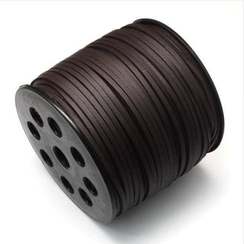 Faux Leather Leatherette Flat Cord 2.7-3mm Chocolate Brown per metre