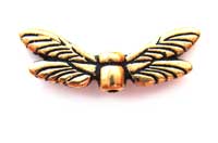 TierraCast Pewter 22kt Gold Plated 20mm Dragonfly Wing Bead x1 
