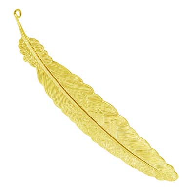 Bookmark for Beading - Brass Feather 11sx24mm Gold