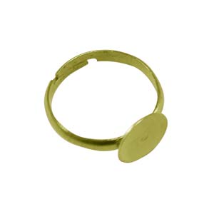 Antiqued Bronze - Boho Gold Brass Pad Ring Base (7.8mm) Small