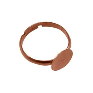 Antiqued Copper Brass Pad Ring Base (7.8mm) Small
