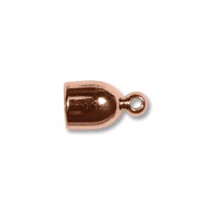 Kumihimo Findings 4mm Copper Plated Bullet End Caps x 2pc