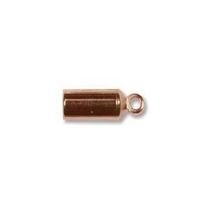 Kumihimo Findings 3mm Copper Plated Barrel End Caps x 2pc