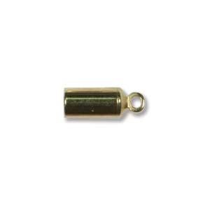 Kumihimo Findings 3mm Gold Plated Barrel End Caps x 2pc