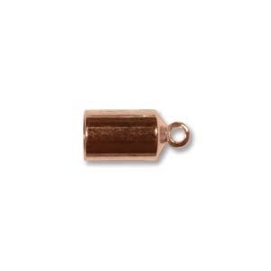 Kumihimo Findings 4mm Copper Plated Barrel End Caps x 2pc